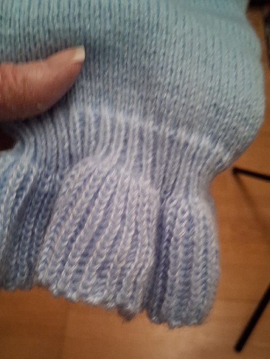 Source Unknown Light Blue Ruffle V-Neck Sweater - Picture 4 of 10